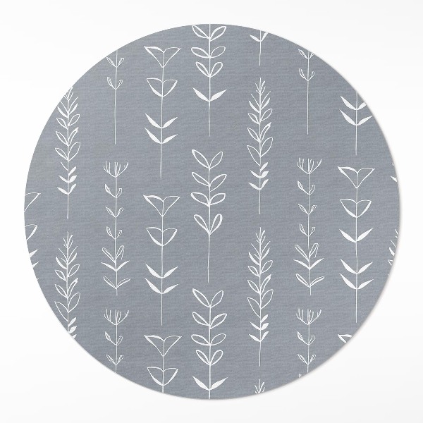 Tapis rond en vinyle Plantes bohèmes minimalistes et subtiles
