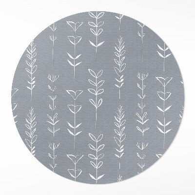 Tapis rond en vinyle Plantes bohèmes minimalistes et subtiles