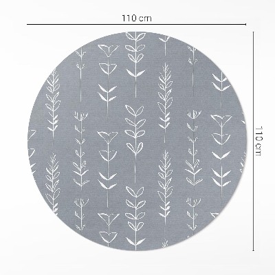 Tapis rond en vinyle Plantes bohèmes minimalistes et subtiles