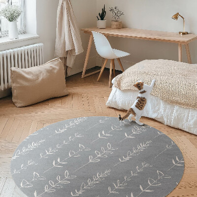 Tapis rond en vinyle Plantes bohèmes minimalistes et subtiles