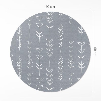 Tapis rond en vinyle Plantes bohèmes minimalistes et subtiles