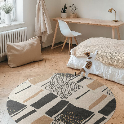 Tapis rond en vinyle Composition artistique de style bohème