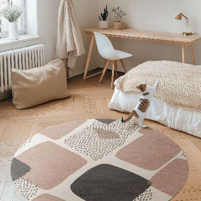 Tapis vinyle composition abstraite de taches, style bohème