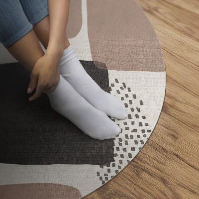 Tapis vinyle composition abstraite de taches, style bohème