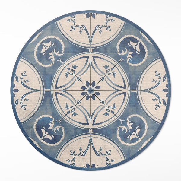 Tapis vinyle carreaux décoratifs avec ornements vintage