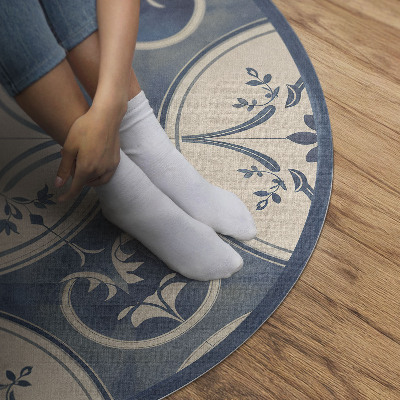 Tapis vinyle carreaux décoratifs avec ornements vintage