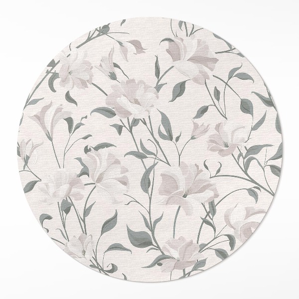 Tapis rond en vinyle Fleurs et plantes subtiles et magnifiques dans un style bohème