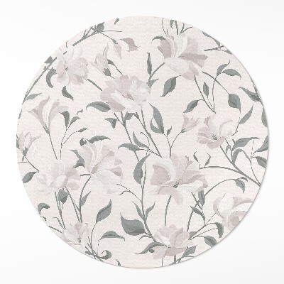 Tapis rond en vinyle Fleurs et plantes subtiles et magnifiques dans un style bohème