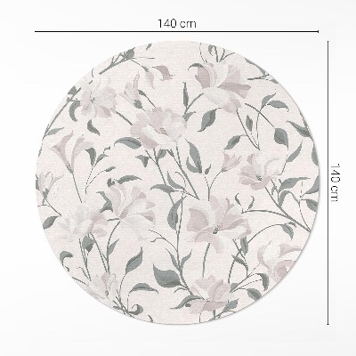 Tapis rond en vinyle Fleurs et plantes subtiles et magnifiques dans un style bohème