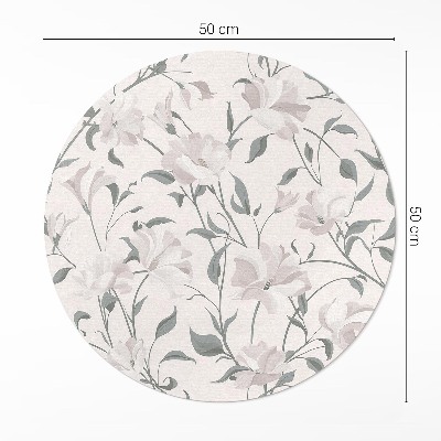 Tapis rond en vinyle Fleurs et plantes subtiles et magnifiques dans un style bohème