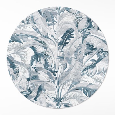 Tapis rond en vinyle Feuilles élégantes de plantes bleues glamour
