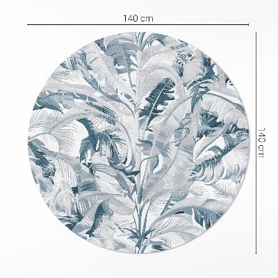 Tapis rond en vinyle Feuilles élégantes de plantes bleues glamour
