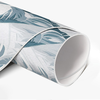 Tapis rond en vinyle Feuilles élégantes de plantes bleues glamour