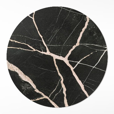 Tapis vinyle Contraste glamour du marbre craquelé foncé
