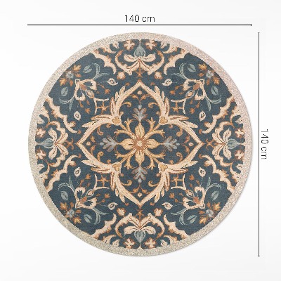 Tapis rond en vinyle Ornement végétal vintage