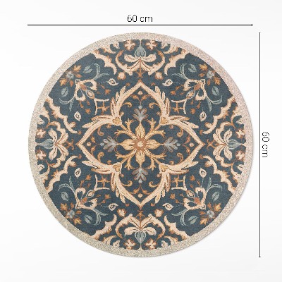 Tapis rond en vinyle Ornement végétal vintage