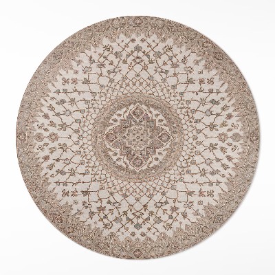Tapis rond en vinyle Ornement vintage mandala à l'ancienne
