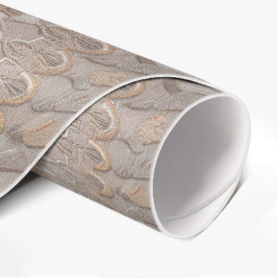 Tapis rond en vinyle Mandala tressé, tapisserie décorative bohème