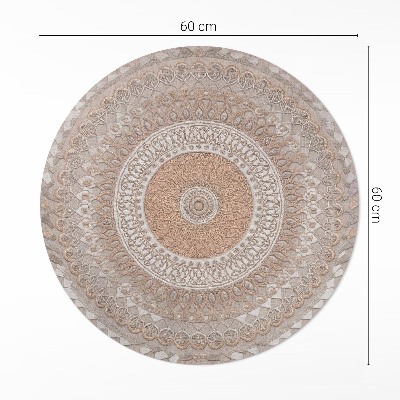 Tapis rond en vinyle Mandala tressé, tapisserie décorative bohème