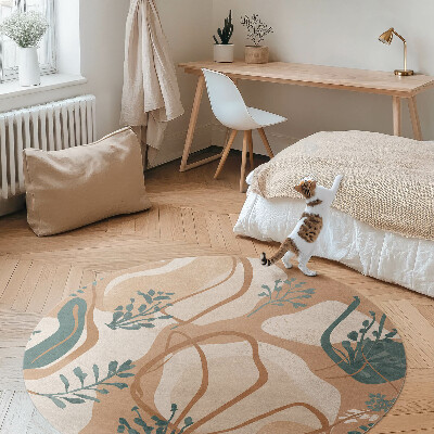 Tapis vinyle Plantes bohèmes peintes et taches abstraites
