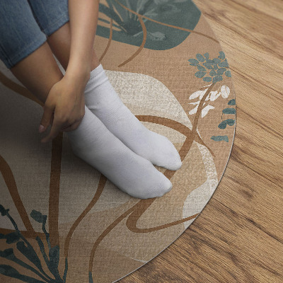 Tapis vinyle Plantes bohèmes peintes et taches abstraites