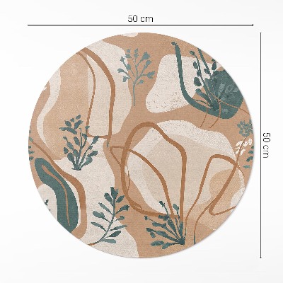 Tapis vinyle Plantes bohèmes peintes et taches abstraites
