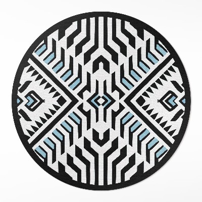Tapis rond en vinyle Motif abstrait géométrique de style amérindien