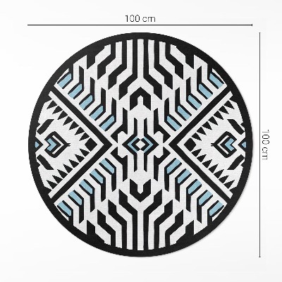 Tapis rond en vinyle Motif abstrait géométrique de style amérindien