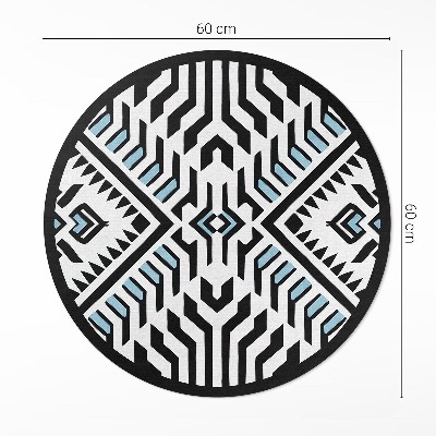 Tapis rond en vinyle Motif abstrait géométrique de style amérindien