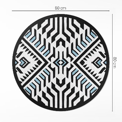 Tapis rond en vinyle Motif abstrait géométrique de style amérindien