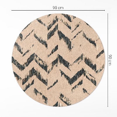 Tapis rond en vinyle Flèches indiennes à motif à chevrons avec abrasions