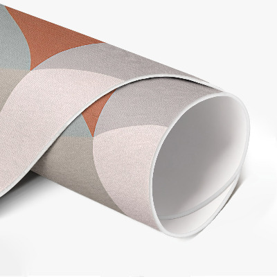 Tapis rond en vinyle Formes arrondies abstraites bohèmes dans un style rétro