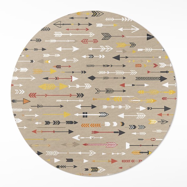 Tapis rond en vinyle Motif bohème pastel de flèches indiennes