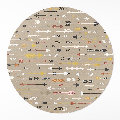 Tapis rond en vinyle Motif bohème pastel de flèches indiennes