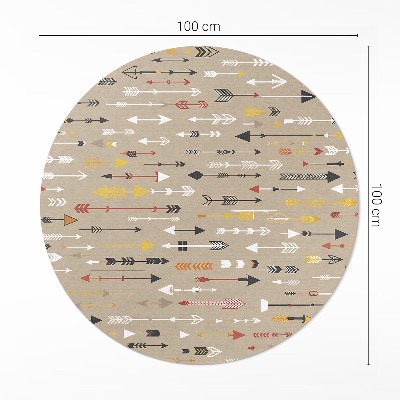 Tapis rond en vinyle Motif bohème pastel de flèches indiennes