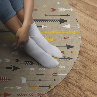 Tapis rond en vinyle Motif bohème pastel de flèches indiennes
