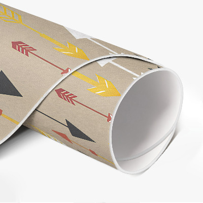 Tapis rond en vinyle Motif bohème pastel de flèches indiennes