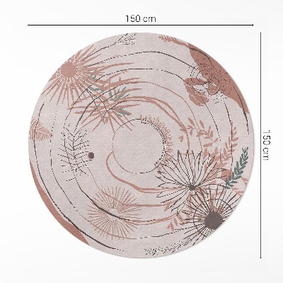 Tapis vinyle motif bohème fleurs et plantes