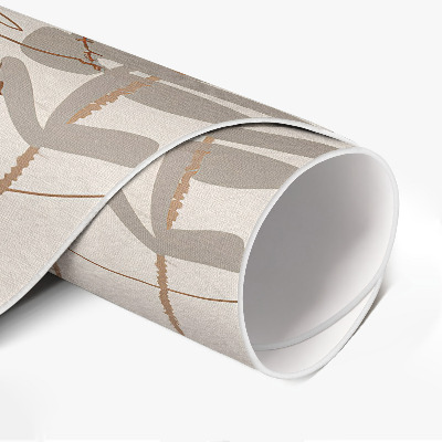 Tapis rond en vinyle Motif bohème abstrait avec des motifs végétaux