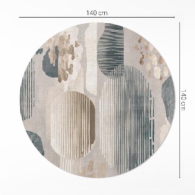 Tapis rond en vinyle Taches abstraites style bohème vintage