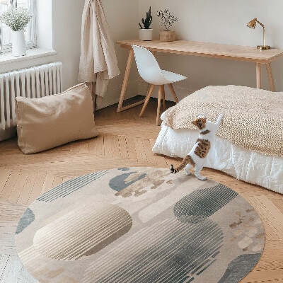 Tapis rond en vinyle Taches abstraites style bohème vintage