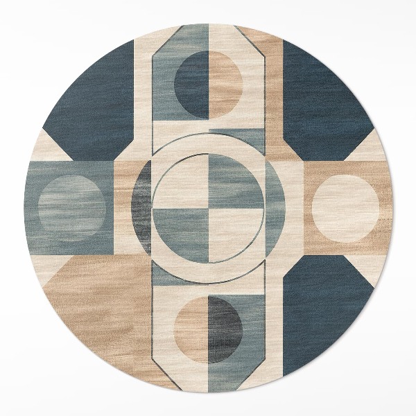 Tapis rond en vinyle Formes géométriques dans un style rétro