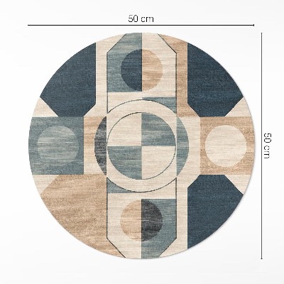 Tapis rond en vinyle Formes géométriques dans un style rétro