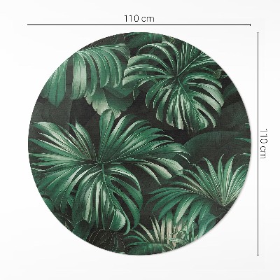 Tapis rond en vinyle Feuilles de monstera de la jungle tropicale