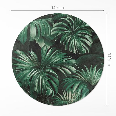 Tapis rond en vinyle Feuilles de monstera de la jungle tropicale