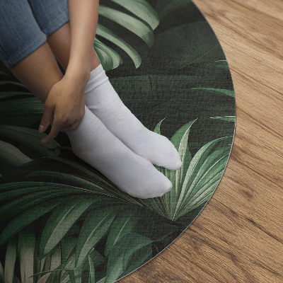 Tapis rond en vinyle Feuilles de monstera de la jungle tropicale