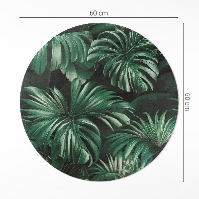 Tapis rond en vinyle Feuilles de monstera de la jungle tropicale