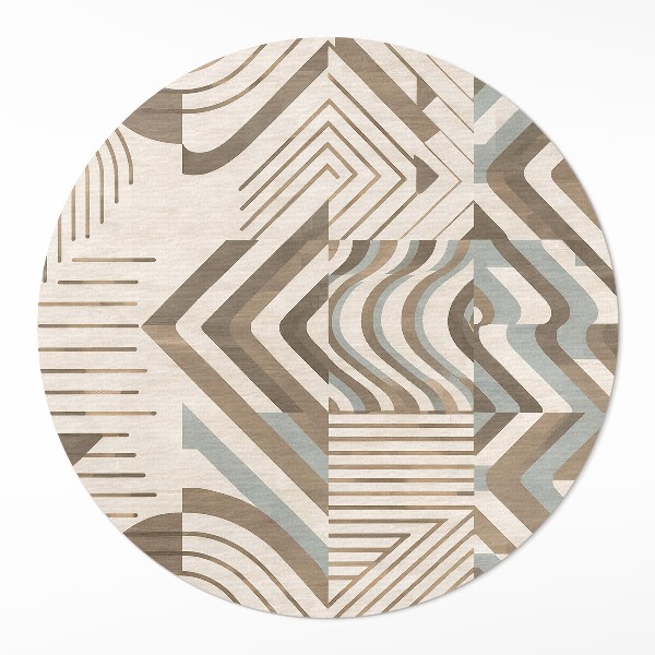 Tapis rond en vinyle Lignes et formes irrégulières abstraites