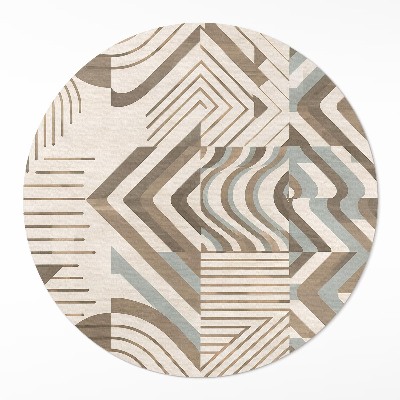 Tapis rond en vinyle Lignes et formes irrégulières abstraites