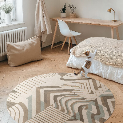Tapis rond en vinyle Lignes et formes irrégulières abstraites